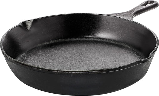 Utopia Kitchen Saute Fry Pan - Chefs Pan, Pre-Seasoned Cast Iron Skillet - Frying Pan 8 Inch - Safe Grill Cookware for Indoor & Outdoor Use - Cast Iron Pan (Black)