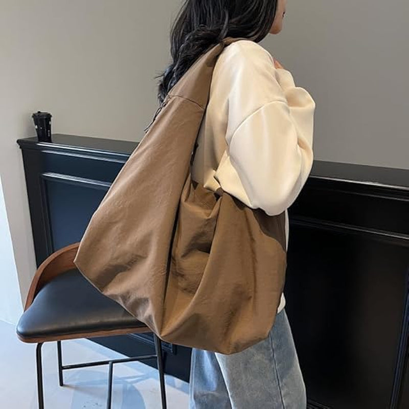Women Solid Color Draped Tote Bag, Large Capacity Draped Tote Bag, Fashion Versatile Shoulder Purses