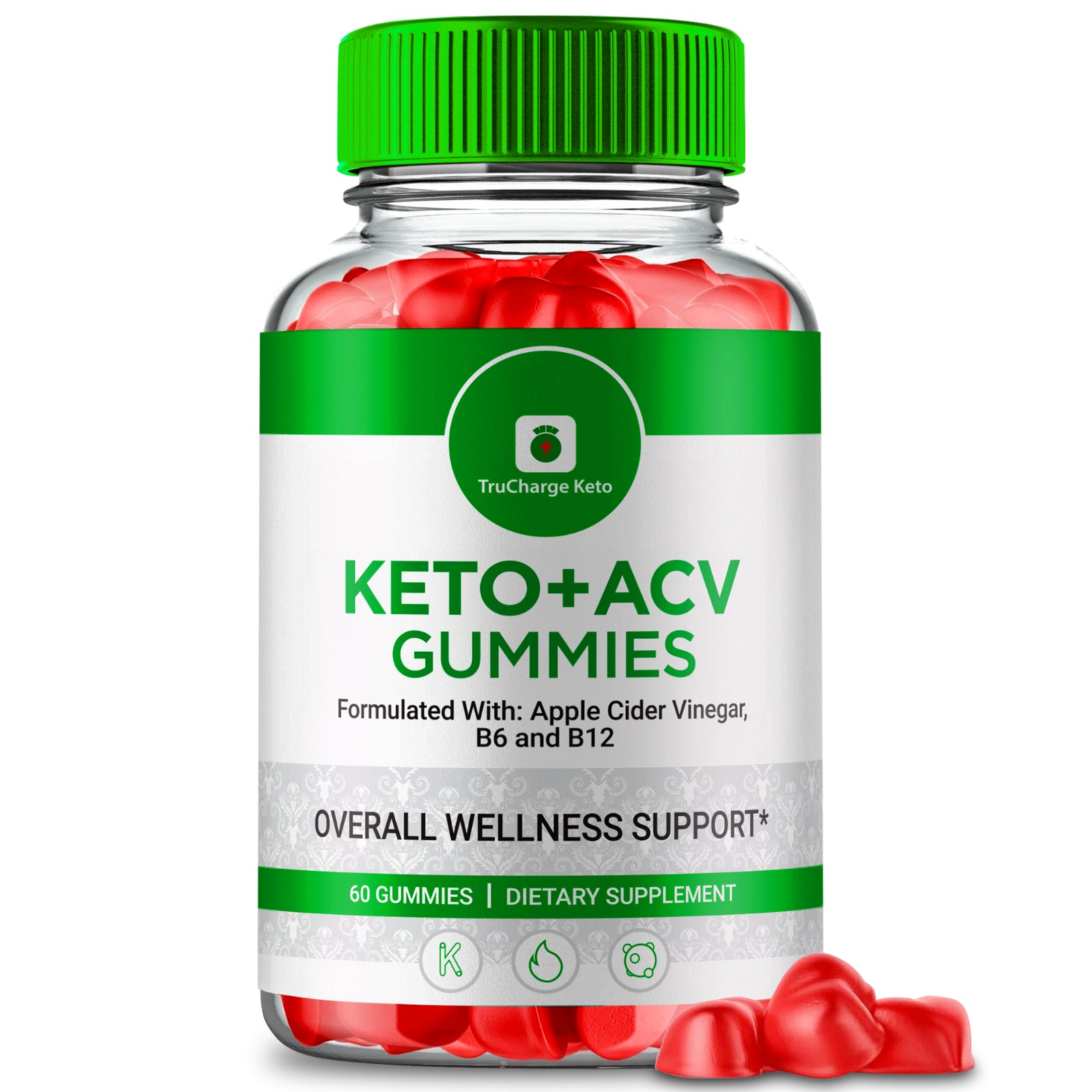 Trucharge Keto + ACV Weight Loss Gummies for Optimal Health & Fitness 60Ct