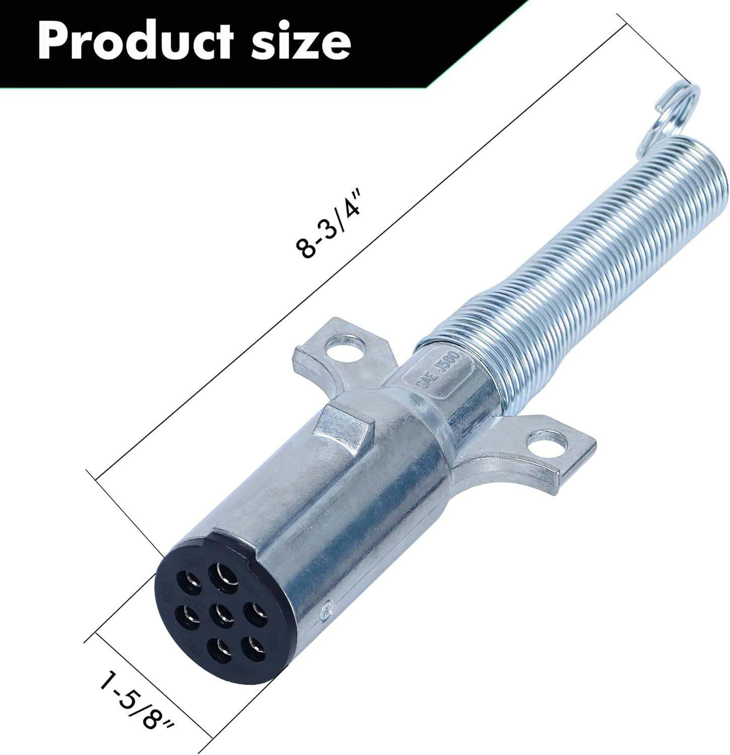 Trailer-Side 7 Pin Trailer Plug,7 Pin round Trailer-Side Wiring Harness Connector Socket with Spring for Semi Truck（1 Pcs