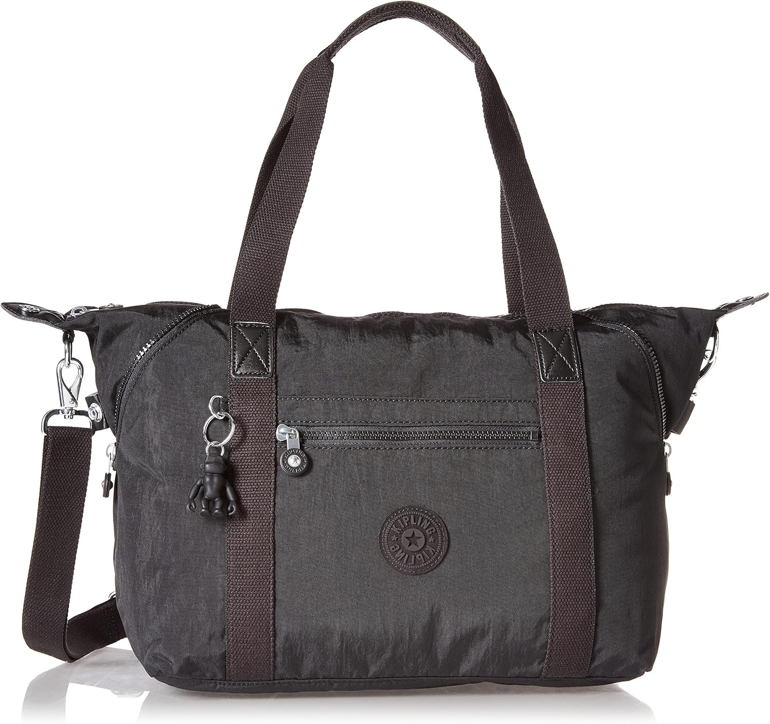 Kipling Womens Art Tote Bag, Lightweight Weekender, Nylon Travel Handbag Crossbody Bag, Black Noir, Medium US