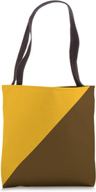 Yellow Brown Color Block Bicolored Favorite Angle Stripe Tote Bag