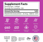 Zahler - Advanced Vitamin D3 1000 IU Softgels (250 Count) Kosher Vegetarian Friendly Vitamin D for Immune Support, Bone, Teeth & Muscle Health - Daily D3 Vitamin Supplement for Adults - Easy Swallow V