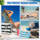 10 Pcs Canvas Tote Bags Bulk for Women Canvas 17 X 12 X 8 Inch Waterproof Stripe Sandproof Large Beach Tote Bags with Handle for Wedding Bridesmaid Birthday Summer