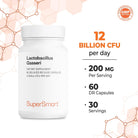 Supersmart - Lactobacillus Gasseri 12 Billion CFU per Day - Probiotic Supplement | Non-Gmo & Gluten Free - 60 DR Capsules (Delayed Release)