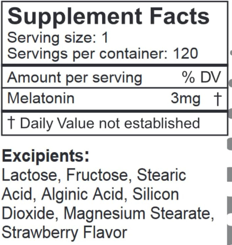 Lifelink Monorest (Melatonin) | 3 Mg X 120 Sublingual Tablets | Made in the USA