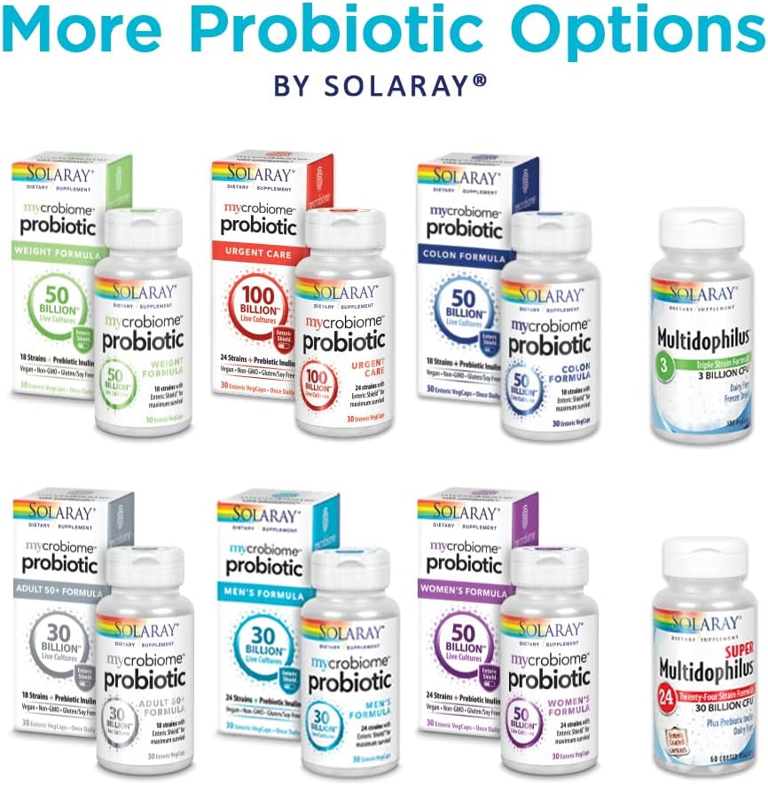 SOLARAY Super Multidophilus 24 Strain Probiotic | 30 Billion CFU | Healthy Gut Support | 30 Serv | 60 Enteric Vegcaps
