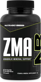 Nutrabio ZMA Supplements for Men & Women- Zinc Magnesium Supplements to Support Hormone Levels, Peak Performance, Sleep, Muscle Recovery, Immune Health, 180 Ct.