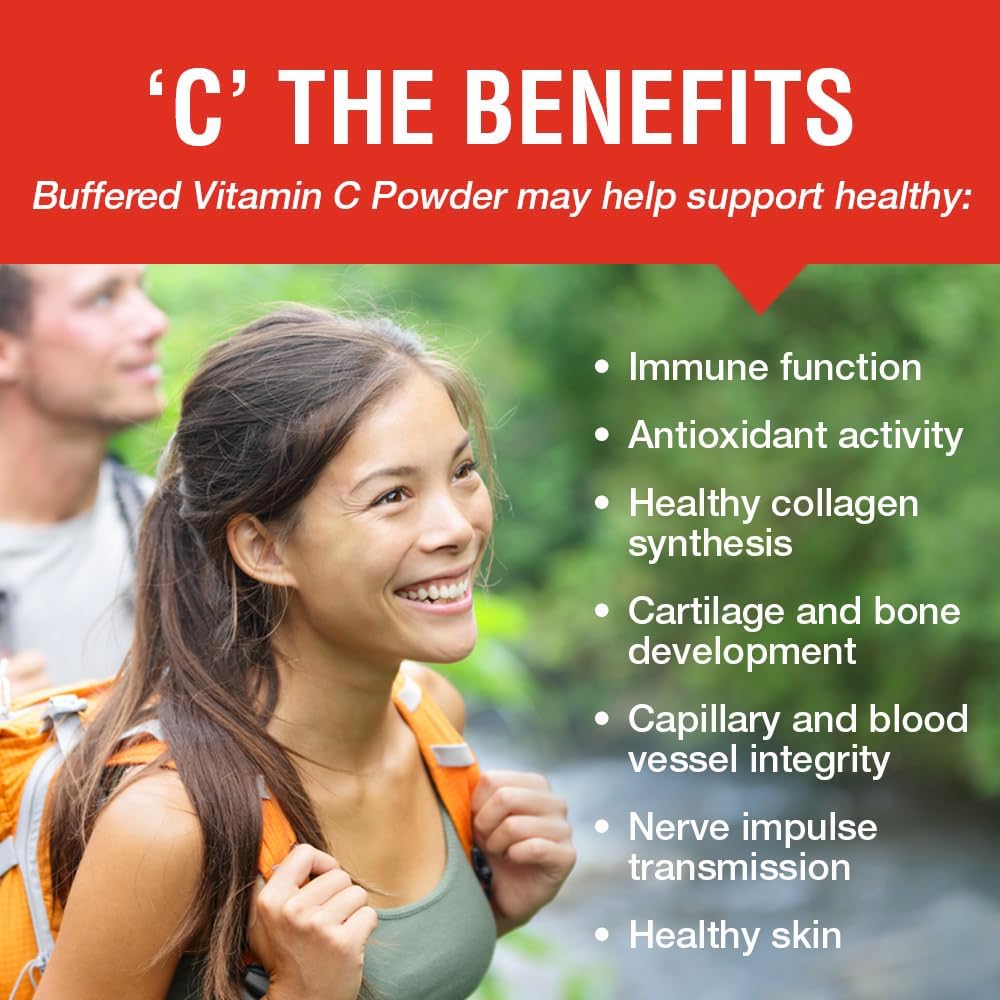SOLARAY Vitamin C Crystalline 5000Mg | Buffered Powder for Gentle Digestion | Healthy Immune Function, Collagen Synthesis & Antioxidant Support | 8 Oz