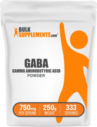 Bulksupplements.Com GABA Powder - Gamma Aminobutyric Acid, GABA Supplement, Amino Acid Supplement - Gluten Free, 750Mg per Serving, 250G (8.8 Oz) (Pack of 1)