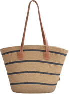 Straw Beach Bag for Women Summer Shoulder Bucket Handbag Straw Tote Bag Woven Shoulder Purses