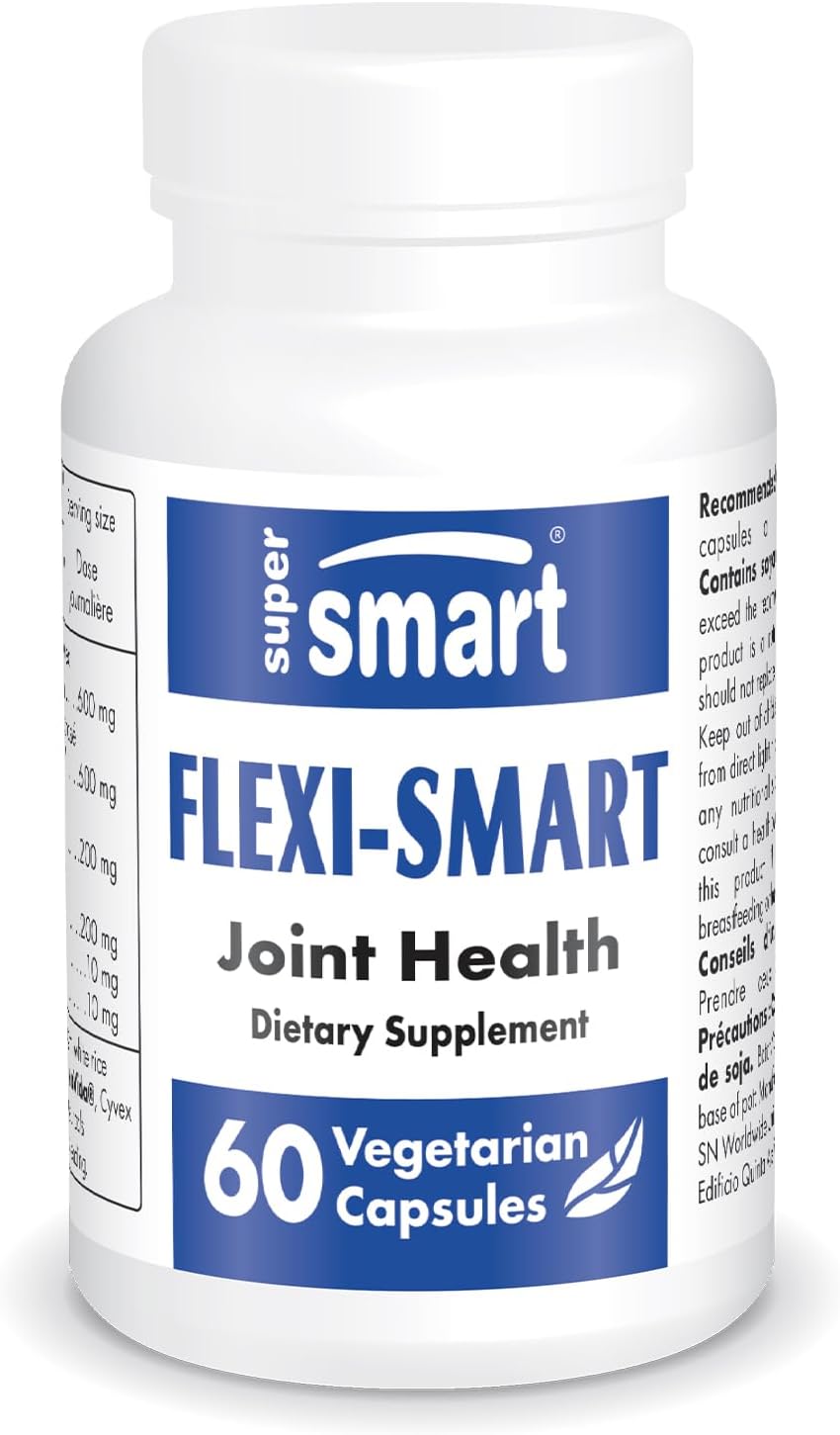 Supersmart - Flexismart (Patented & High Strength) - with Avovida, Apresflex, Hyaluronic Acid - Avocado Soy & Boswellia Serrata Extract Supplement | Non-Gmo & Gluten Free - 60 Vegetarian Capsules