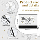 24PCS Thank You Canvas Tote Bags with Handles Zipper Employee Inspirational Makeup Bags for Employee Appreciation Gifts Women Aesthetic Canvas Bag Inspired Gift for Team Staff Teacher Coworkers Office