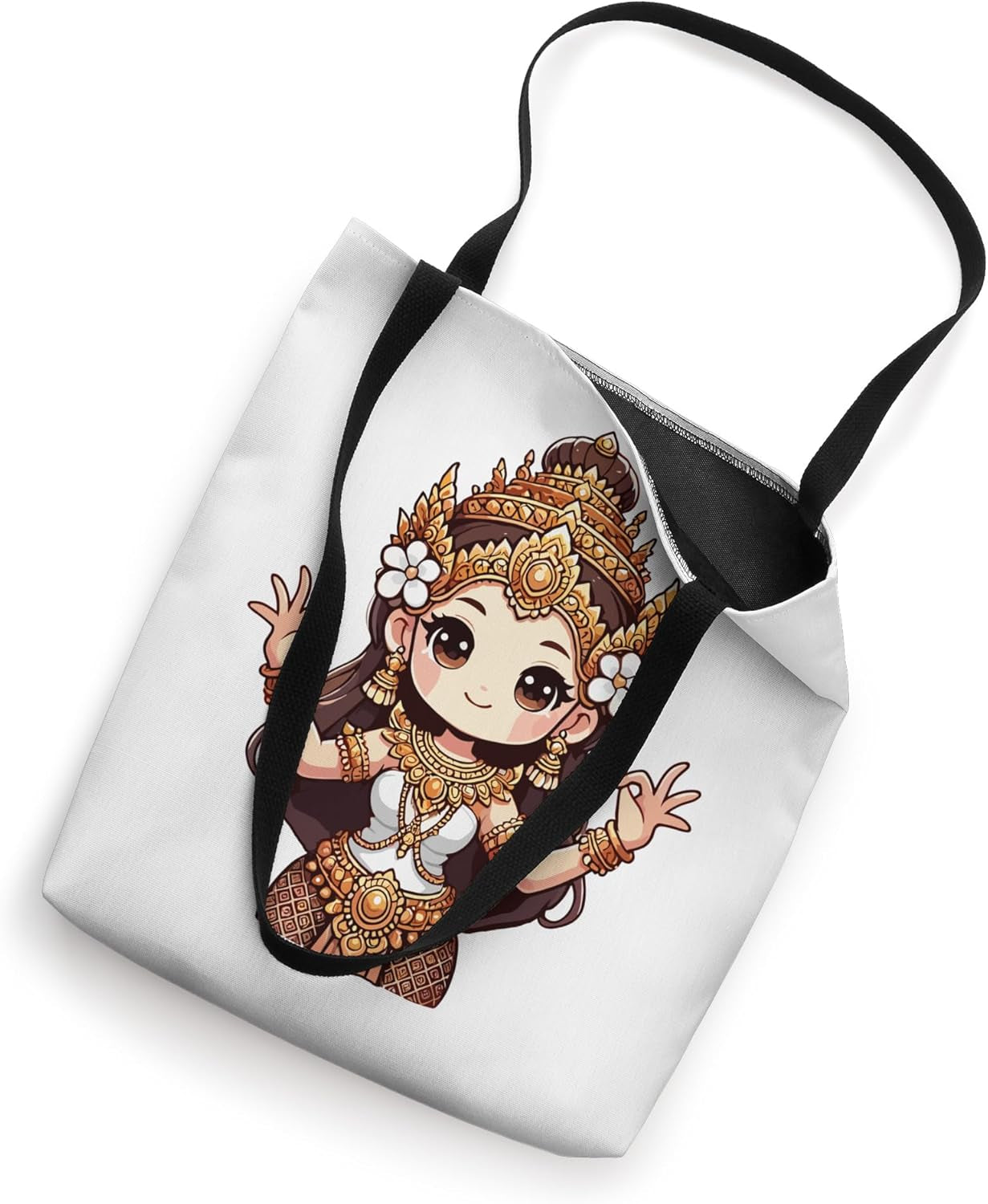 Cambodian Apsara Chibi Art Traditional Khmer Dancer Tote Bag