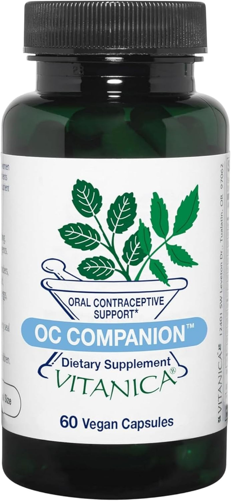 Vitanica OC Companion, Oral Contraceptive Support Supplement, Dandelion, Borage Seed Oil, DIM, Bromelain, Probiotic & More, Vegan/Vegetarian, 60 Capsules