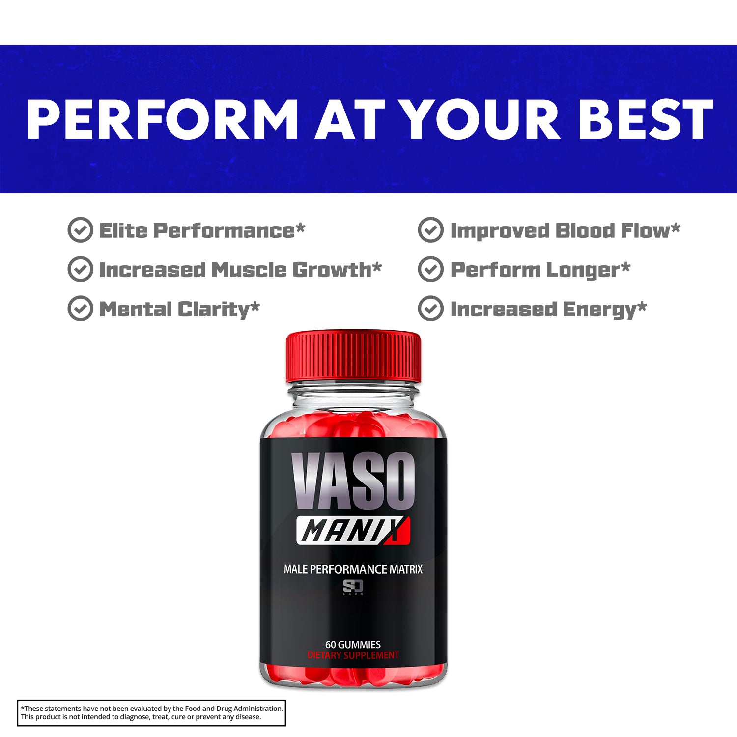 Vaso Manix - Support Energy, Vitality and Overall Wellness 60 Gummies