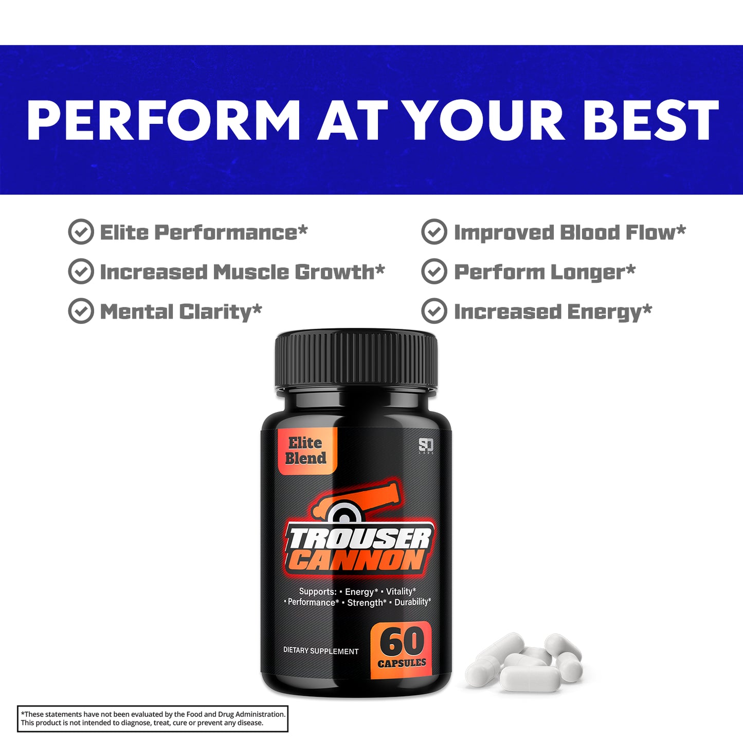 Trouser Cannon Male Pills - Boost Libido, Endurance, Mojo and Strength (5 Pack)