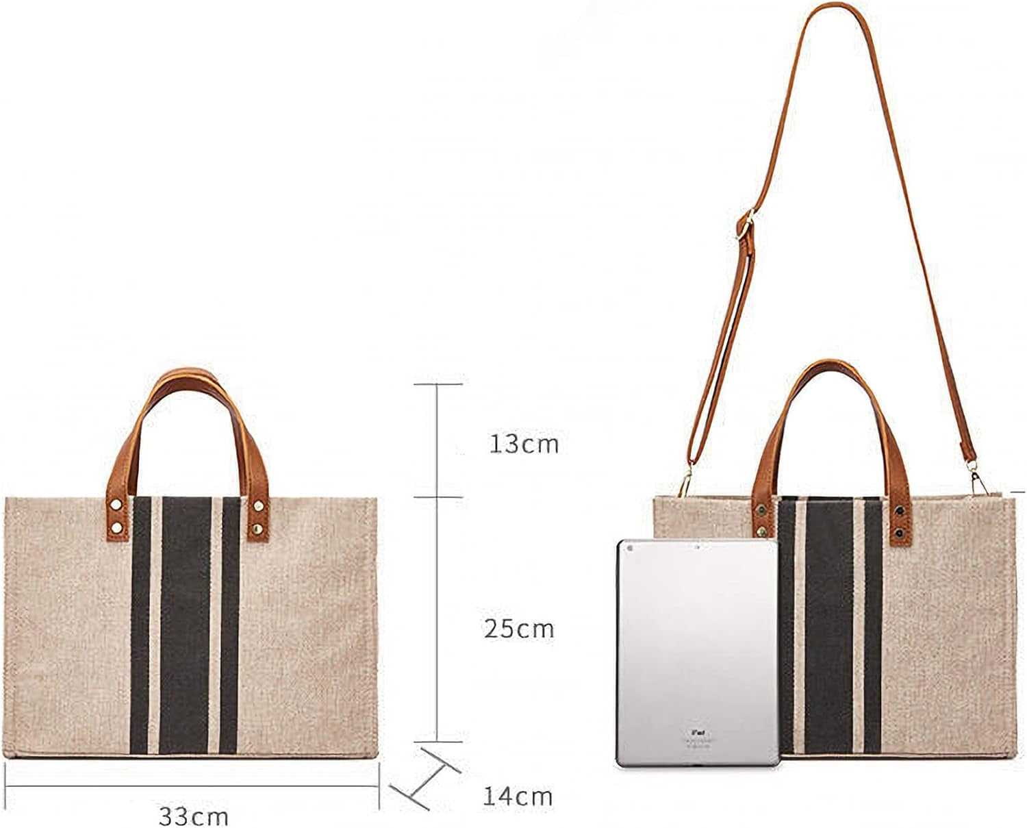 Wegang Canvas Tote Bag, Women’S Crossbody Shoulder Bag, Large Woven Handbag, Straw Tote Hand Bags Casual Bag Foldaway Style for Shopping Working Travel Beach