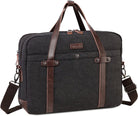 VASCHY Laptop Bag for Men, Vintage Canvas Water Resistant 15.6 Inch Messenger Bag Business Briefcase Shoulder Bag