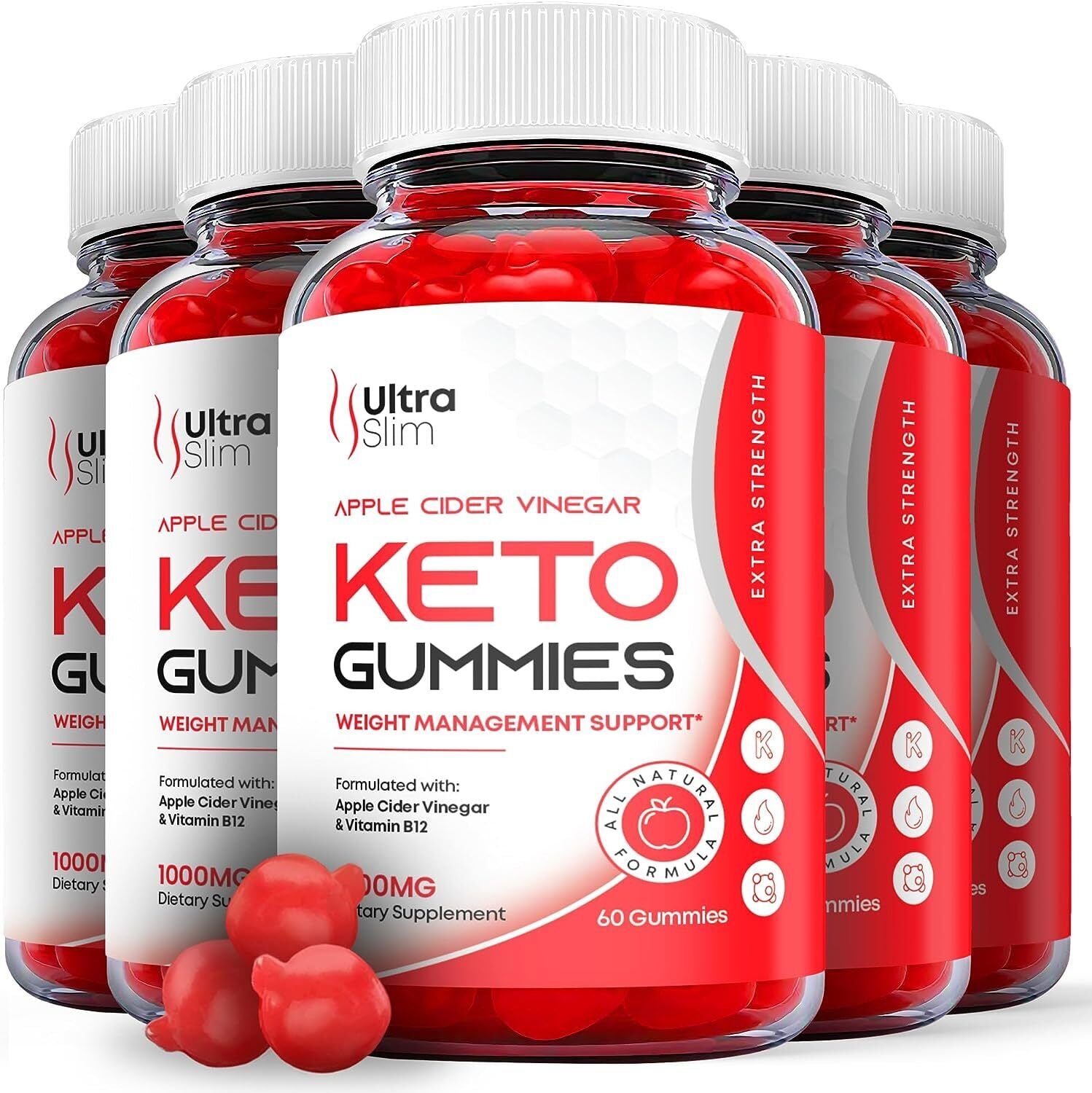 Ultra Slim Keto Gummies - Ultra Slim ACV Gummys for Weight Loss OFFICIAL -5 Pack