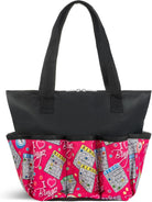 I Love Bingo Pink Tote Bag with 10 Pockets for Daubers, Markers & Accessories – Durable Bingo Bag with Zipper, Portable Bingo Gift for Women, Seniors & Players