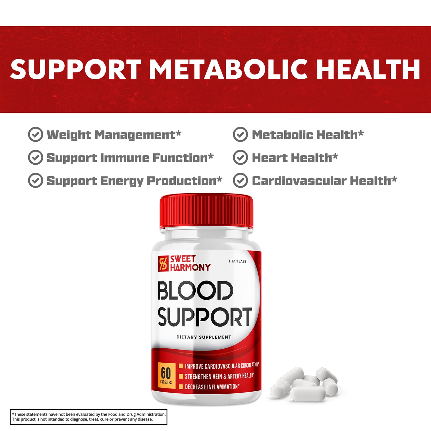 Sweet Harmony Blood Support - Supplement for Balanced Blood Sugar (3 Pack)