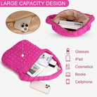 YFGBCX Quilted Tote Bag for Women Puffer Bag Quilted Bag Lightweight Puffy Tote Bag Quilted Padding Shoulder Bag Padded Hobo Crossbody Bag Zip Closure A06-Rose Pink
