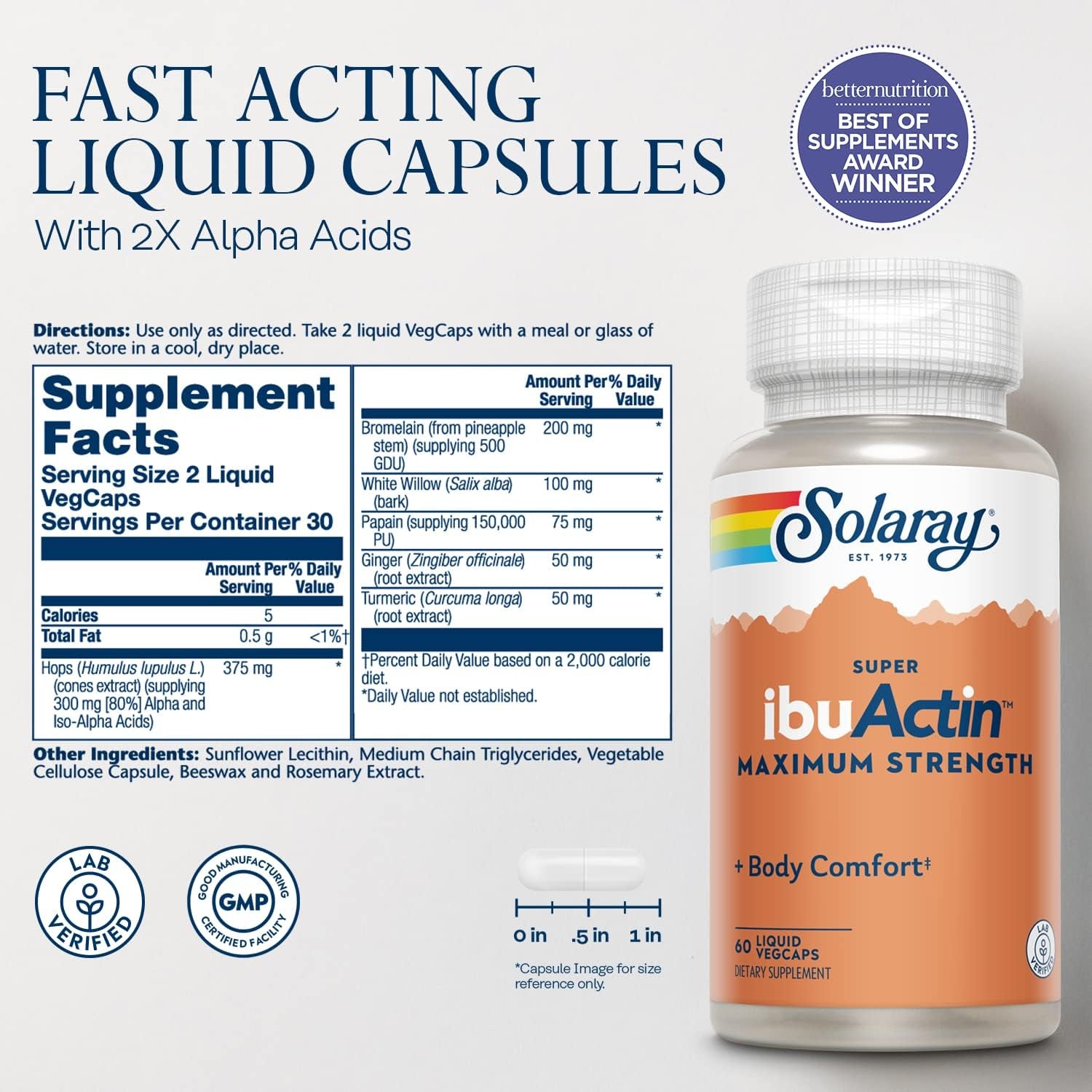 Solaray Super Ibuactin 60 Capsules.