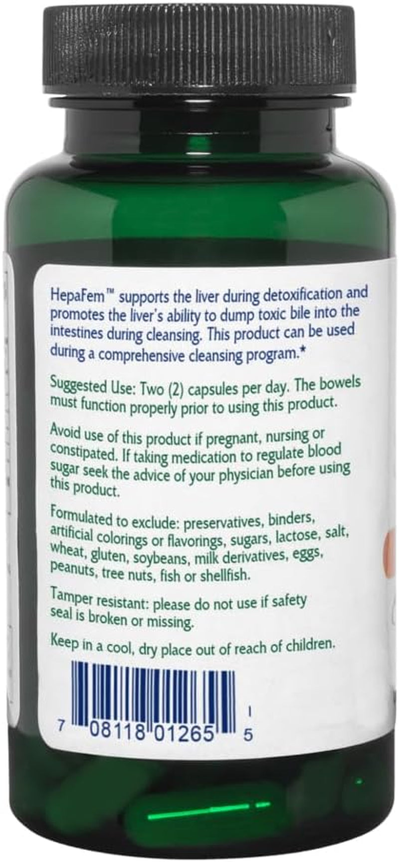 Vitanica Hepafem, Liver Cleansing Support, Vegan/Vegetarian, 60 Capsules