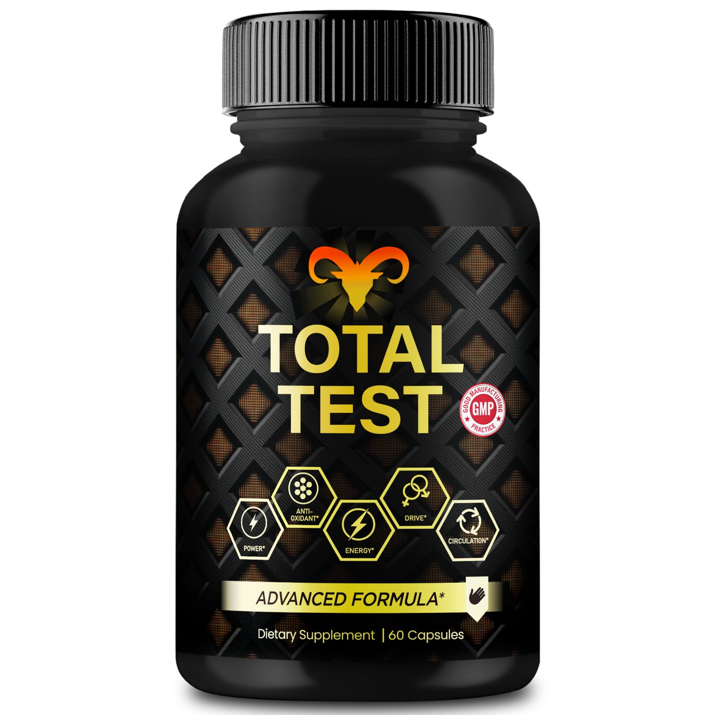 Total Test for Men, Male Pills to Enhance Muscle Growth & Energy Levels 60Ct