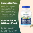 Ridgecrest Herbals Sinusclear, Complete Formula for Sinus and Nasal Health with Mullein Leaf, Bromelain, Vitamin C, and Zinc, for Healthy Mucus, Immune & Respiratory Support, (60 Veg Caps, 30 Serv)