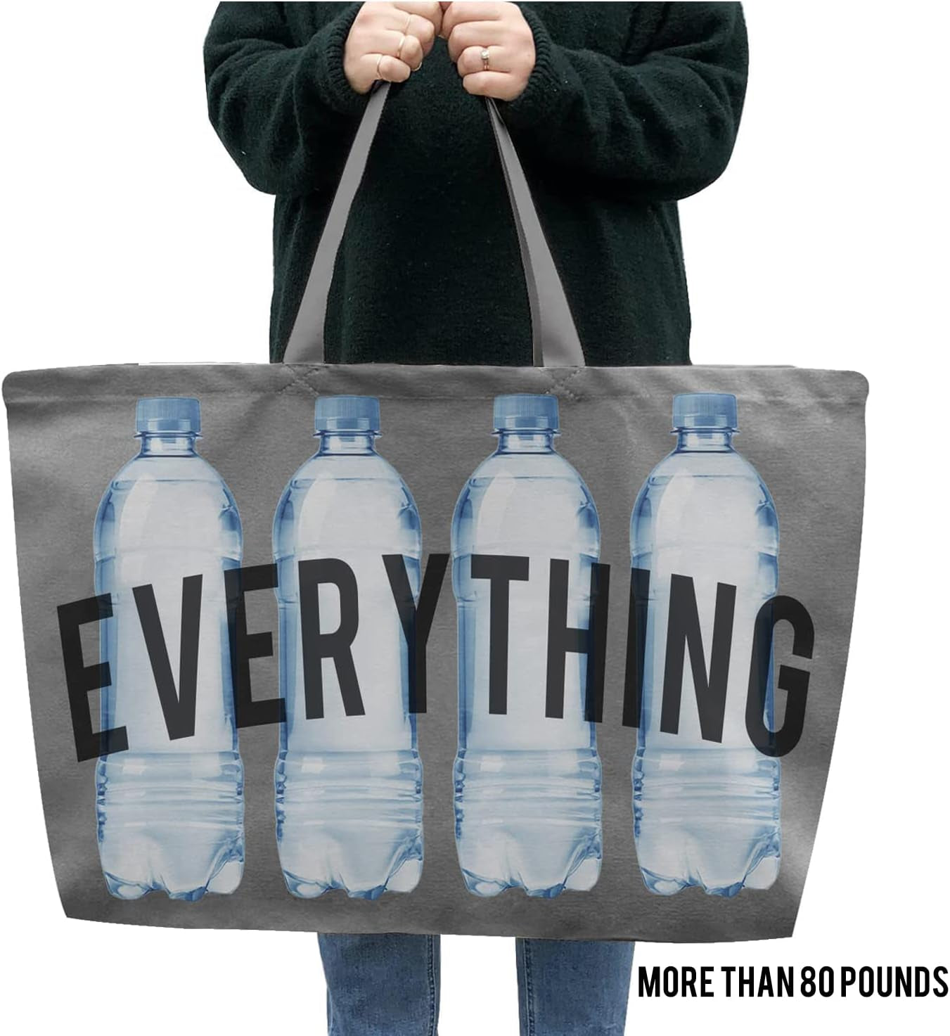 Canvas Tote Bag - Extra Large Shopping Beach Totes Bags Reusable Big Grocery Bag 28" X 8" X 16"