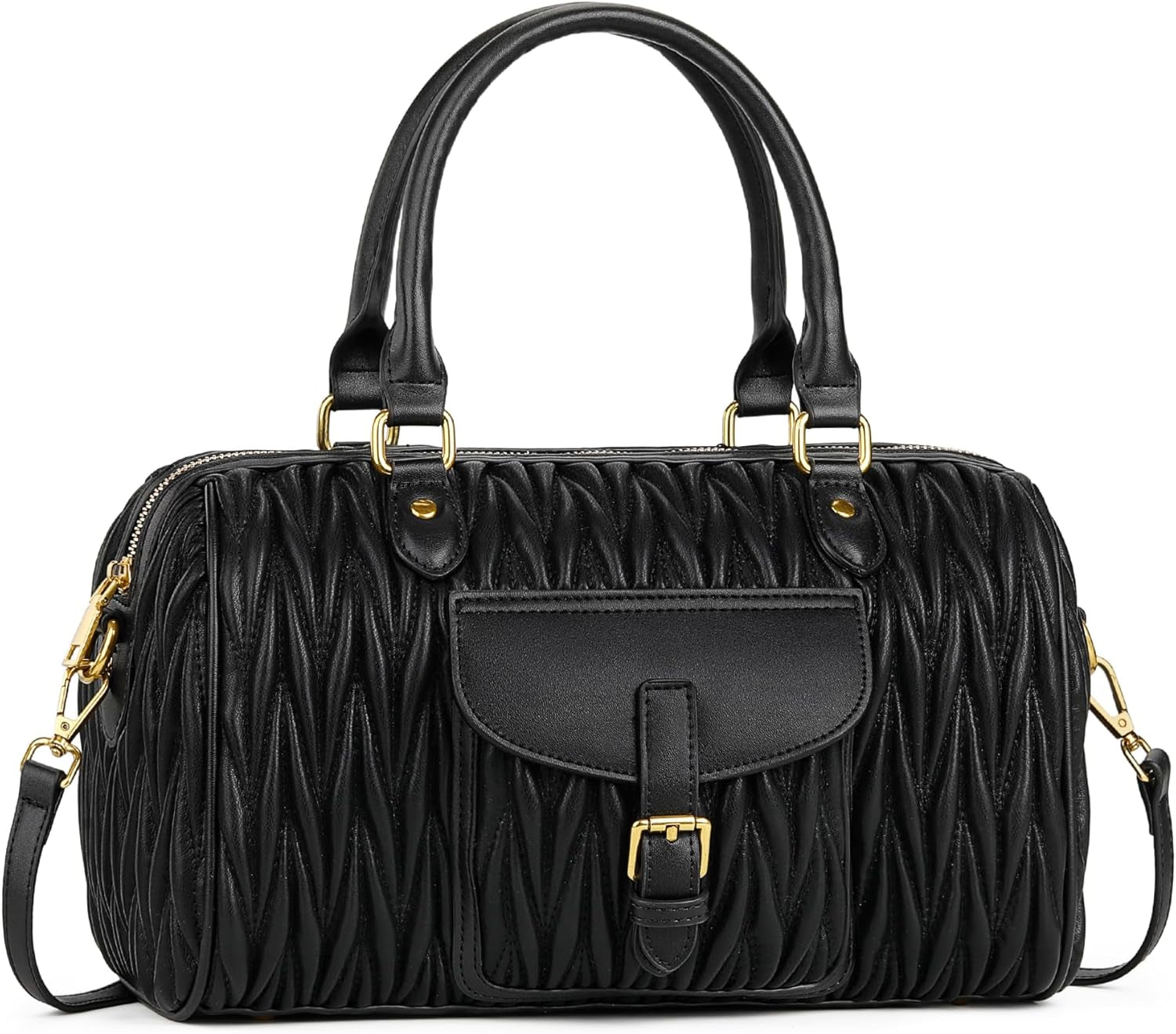 TIBES Vintage Barrel Bag for Women - Vegan Leather Purses and Handbags Satchel Bags for Women, Ladies Top Handle Handbags