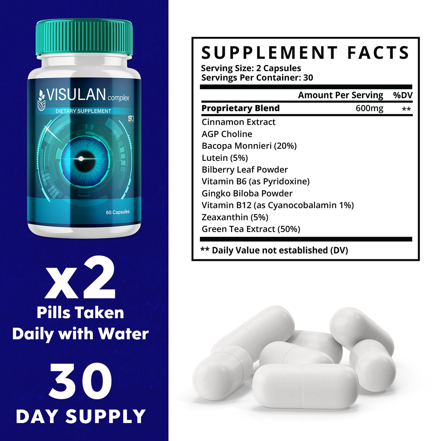 Visulan Pills for Vision Support and Promotes Overall Eye Health (2 Pack)