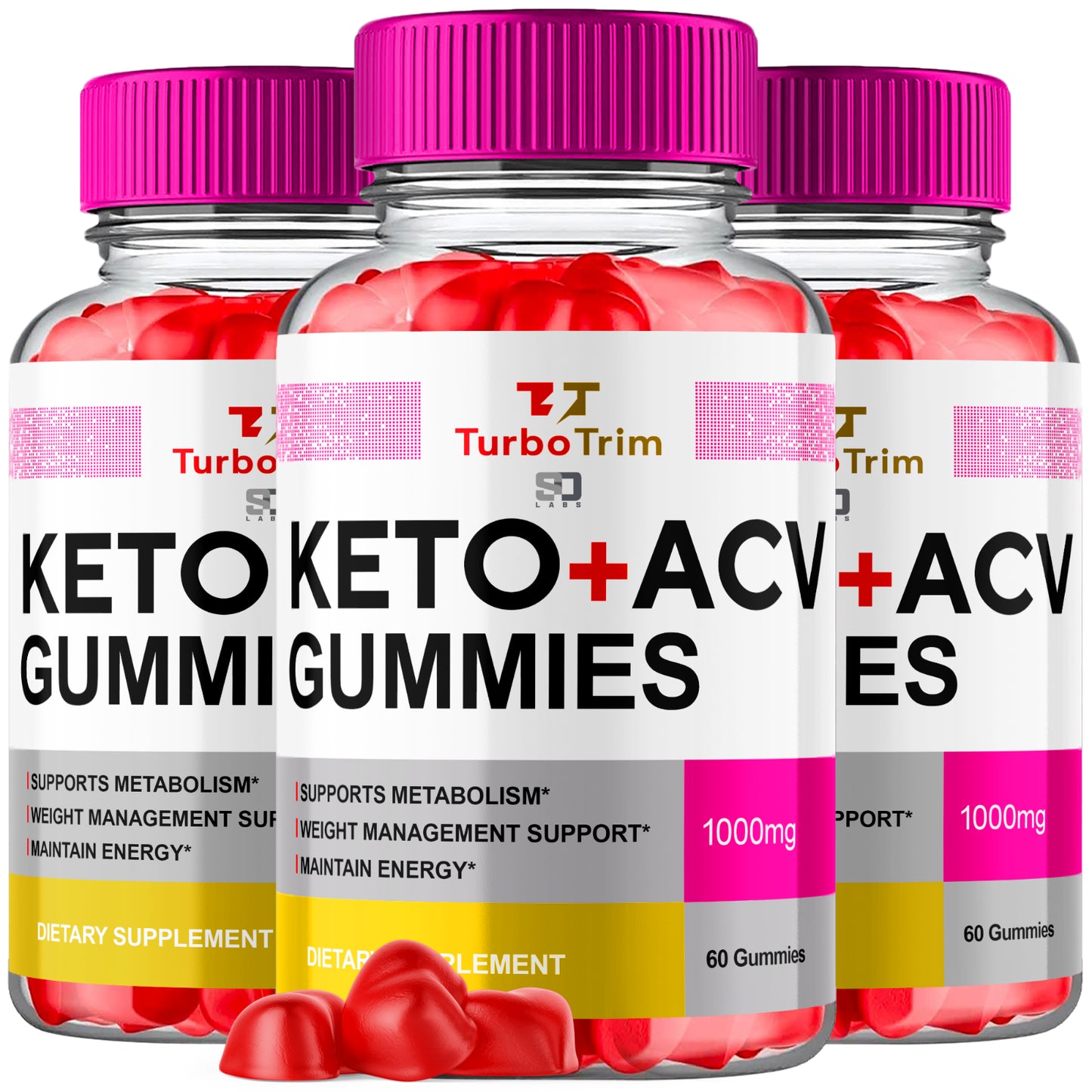 Turbo Trim Keto ACV Gummies Support Metabolism & Weight Management (3 Pack)