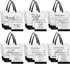 24PCS Thank You Canvas Tote Bags with Handles Zipper Employee Inspirational Makeup Bags for Employee Appreciation Gifts Women Aesthetic Canvas Bag Inspired Gift for Team Staff Teacher Coworkers Office