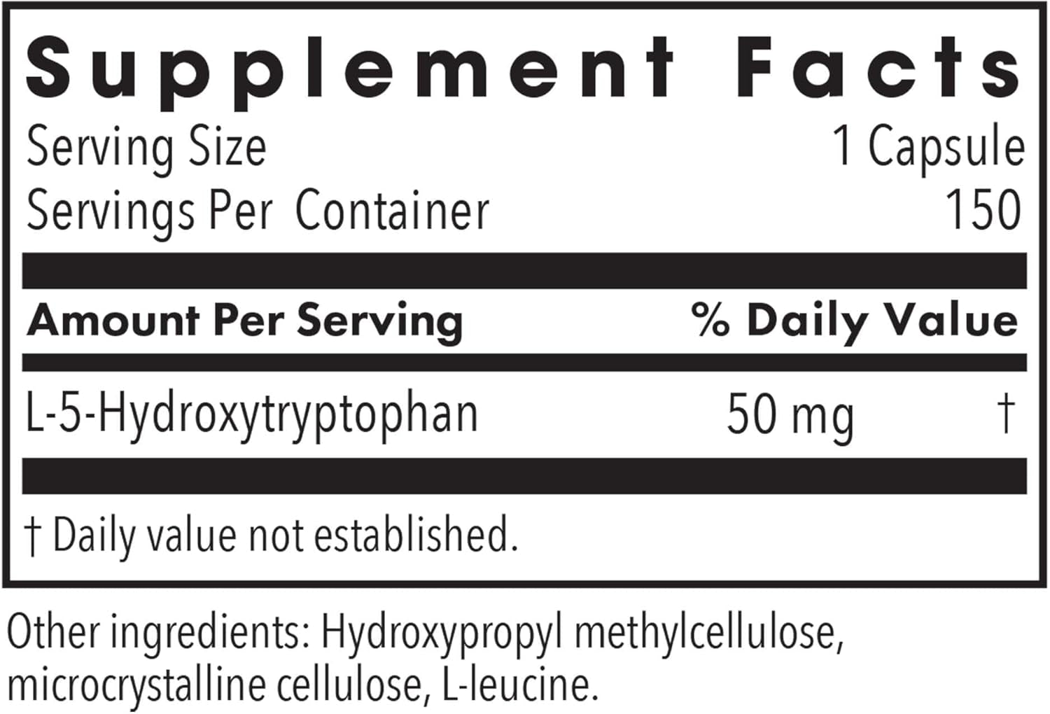 Allergy Research Group 5-HTP 50Mg Supplement - Serotonin for Men & Women, Sleep Support, L-5-Hydroxytryptophan, Pure, Vegetarian Capsules - 150 Count