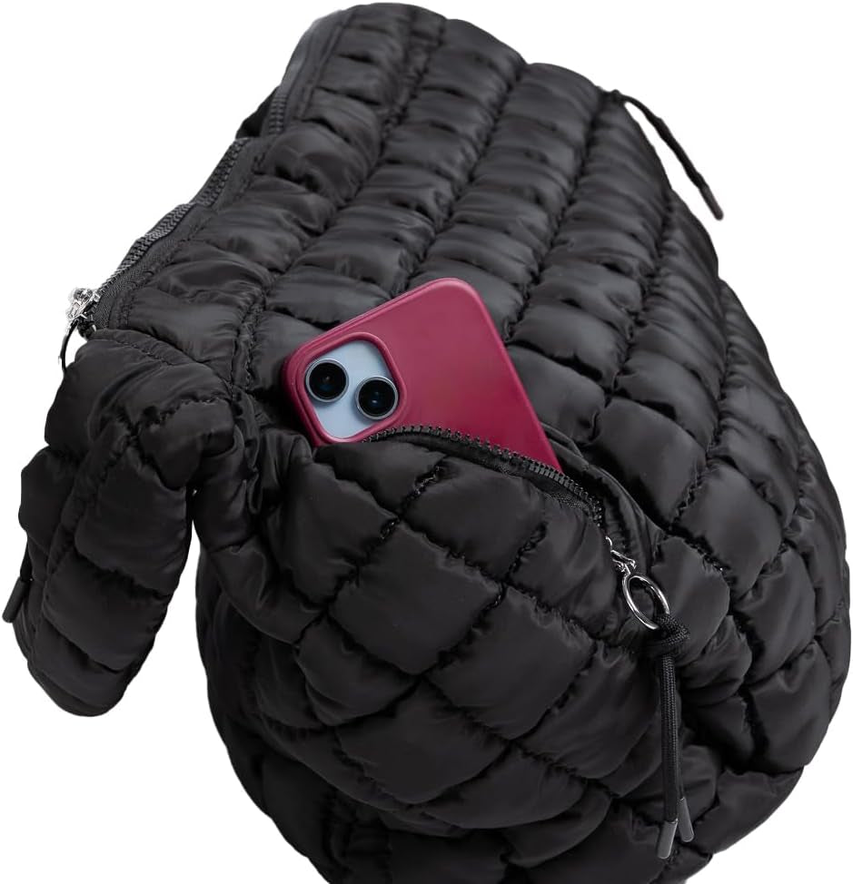 Essentiem - Puffer Tote Bag for Women, Puffer Bag, Quilted Purses, Quilted Puffer Tote Bag, Quilted Crossbody Bags for Women
