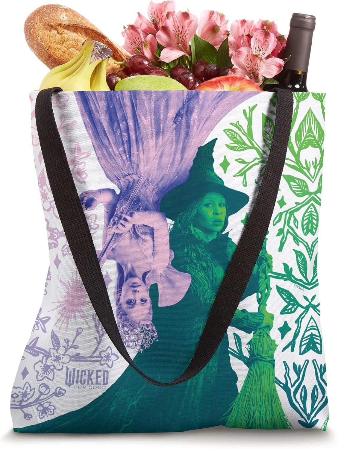 Wicked: for Good Glinda and Elphaba in Perfect Contrast Tote Bag