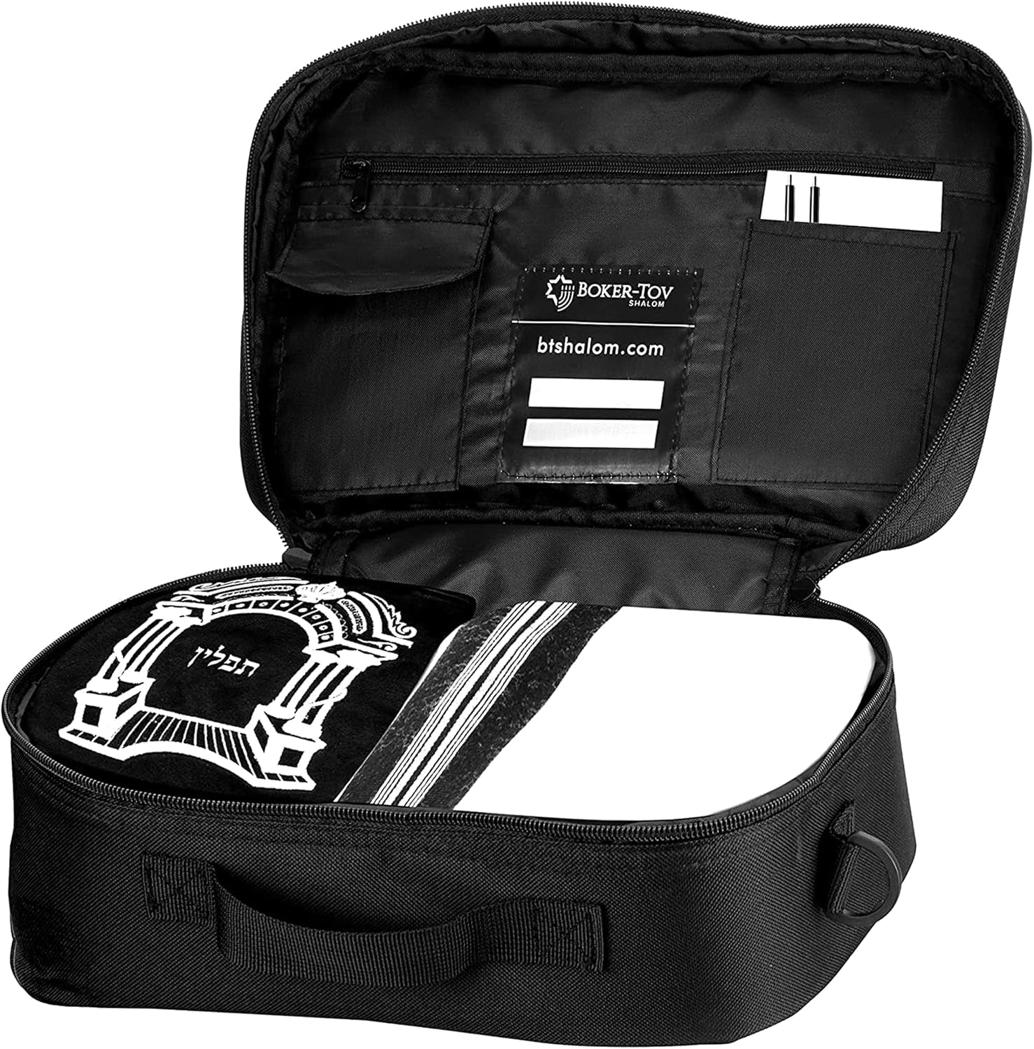 Tallit and Tefillin Bag with Carry Handle and Shoulder Strap - Judaica Tallit Prayer Shawl Travel Tote