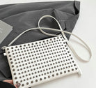 Y2K Crescent Crossbody Purse Women 90S PU Leather Trendy Studded Shoulder Satchels Hobo Bags Punk Underarm Tote Handbag