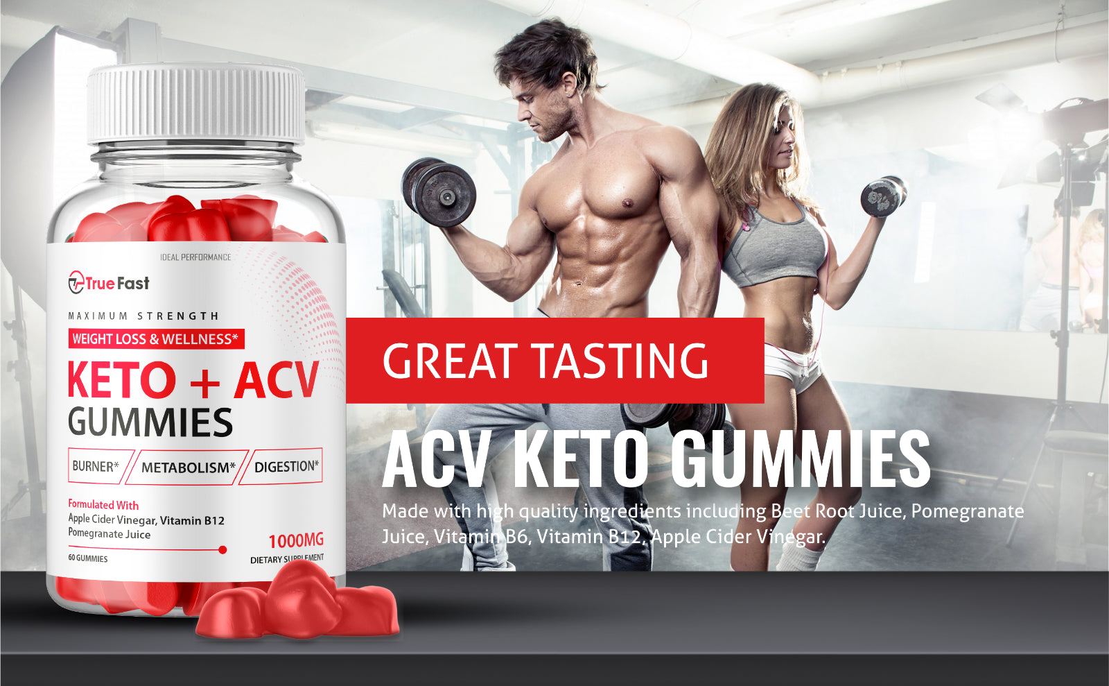 True Fast Keto ACV Gummies (180 Gummies)