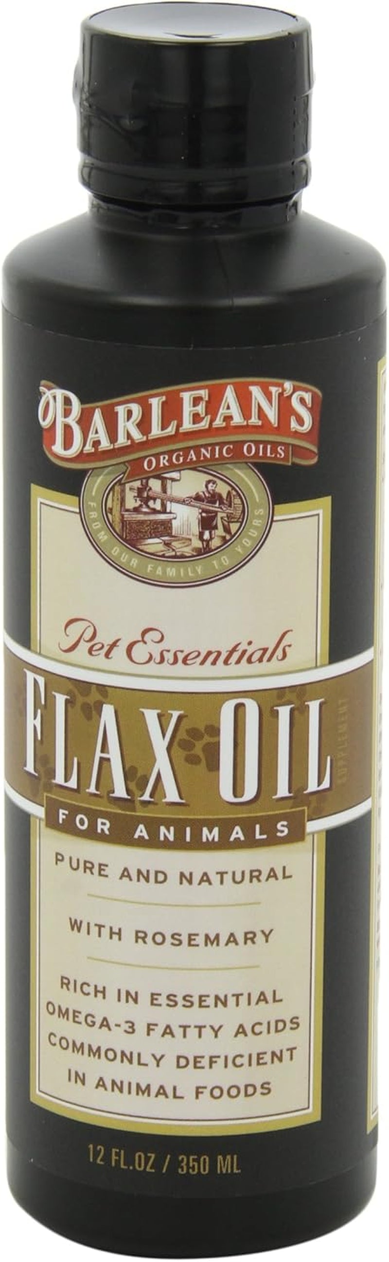 Barlean'S Fresh Flax Oil for Animals with Rich Essential Omega-3 Fatty Acids for Pet Well-Being and Health - Non GMO - 12-Ounce