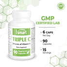 Supersmart Triple C (High Strength) - 3-In-1 Complex - Vitamin C Supplement - Enhanced with Flavonoids | Non-Gmo & Gluten Free - 90 Vegetarian Capsules