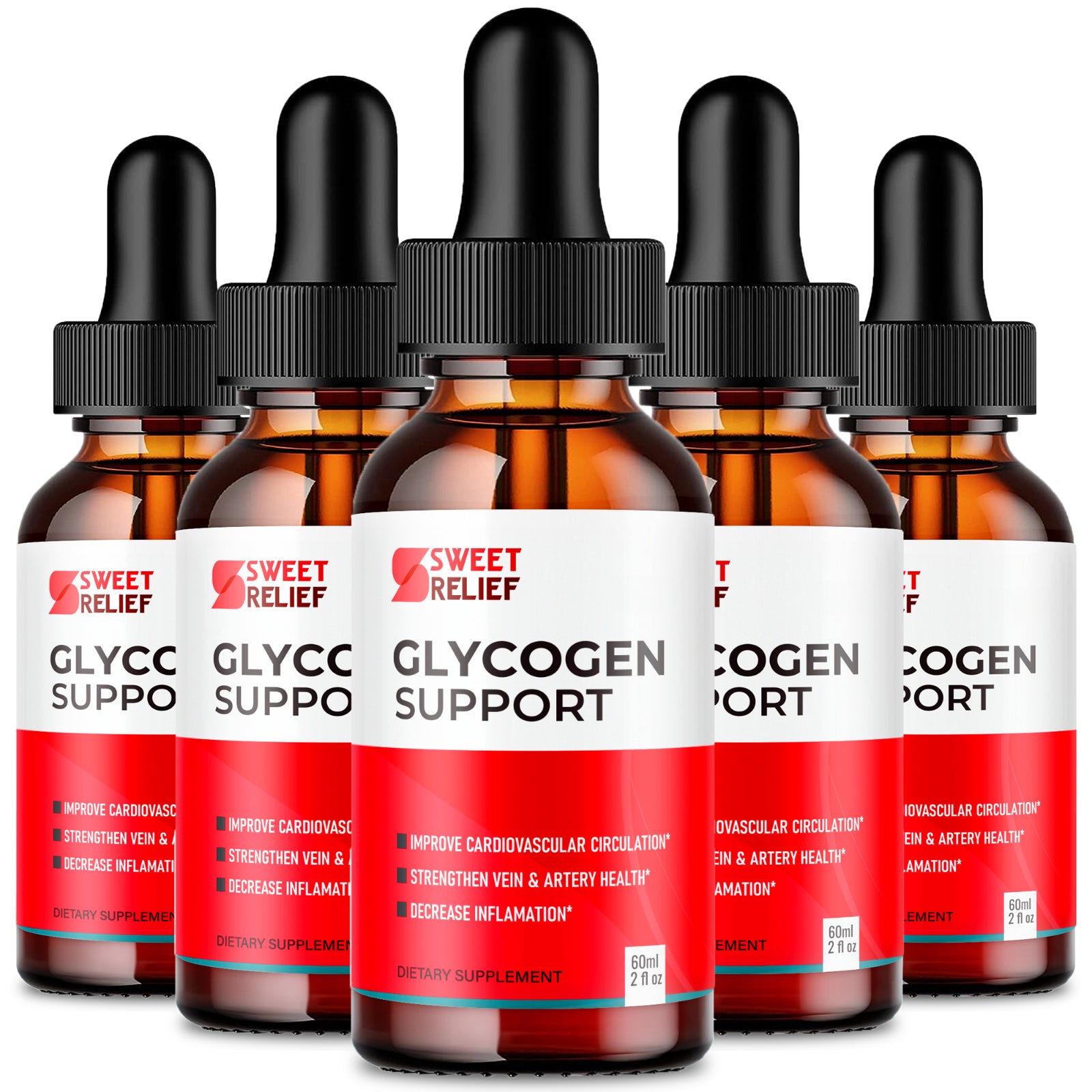 Sweet Relief Glycogen Support Blood Formula Supplement Drops (5 Bottles)