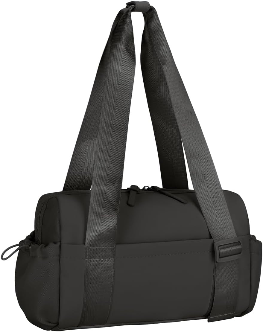 Urbanstand Mini Gym Bag for Women, 12 Inch Small Duffle Bag with Wet Compartment, Cute Gym Tote Bag for Girls Weekender Yoga Workout Work Dance, Black