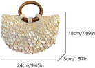 Summer Shell Purse Pearl Beaded Bag Sequin Clutch Purses for Women Handmade Evening Bag for Beach Wedding Party Vacation