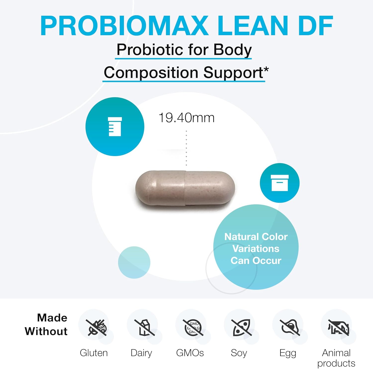 XYMOGEN Probiomax Lean - Probiotic Supplement to Support Gut Barrier Function - Bifidobacterium Animalis Subsp Lactis B420 - Formerly Probiomax Lean DF (30 Gastro-Resistant Capsules)