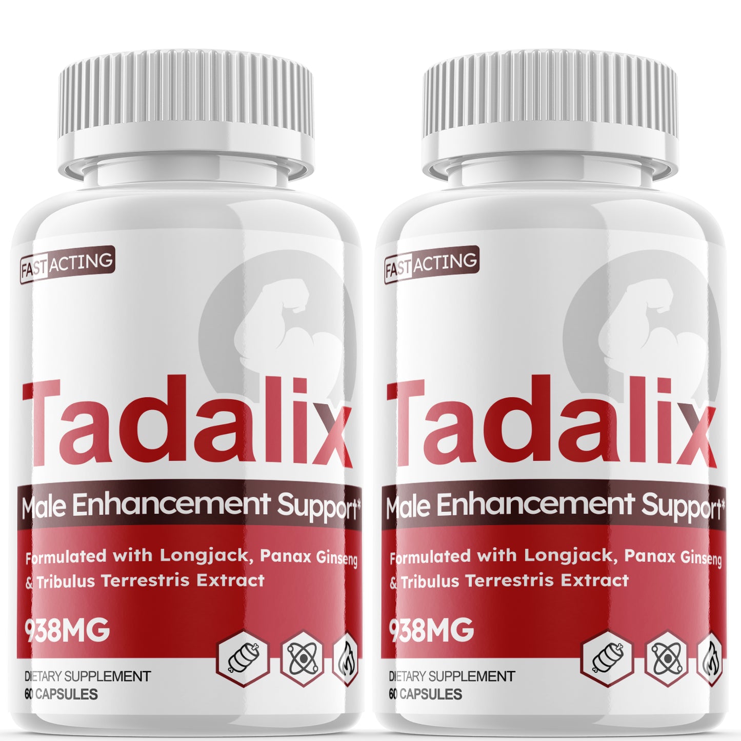 Tadalix-Red - Male Virility - 2 Bottles - 120 Capsules